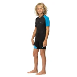 Combinaison shorty junior AQUATIC zip frontal bleu 2 mm SALVIMAR