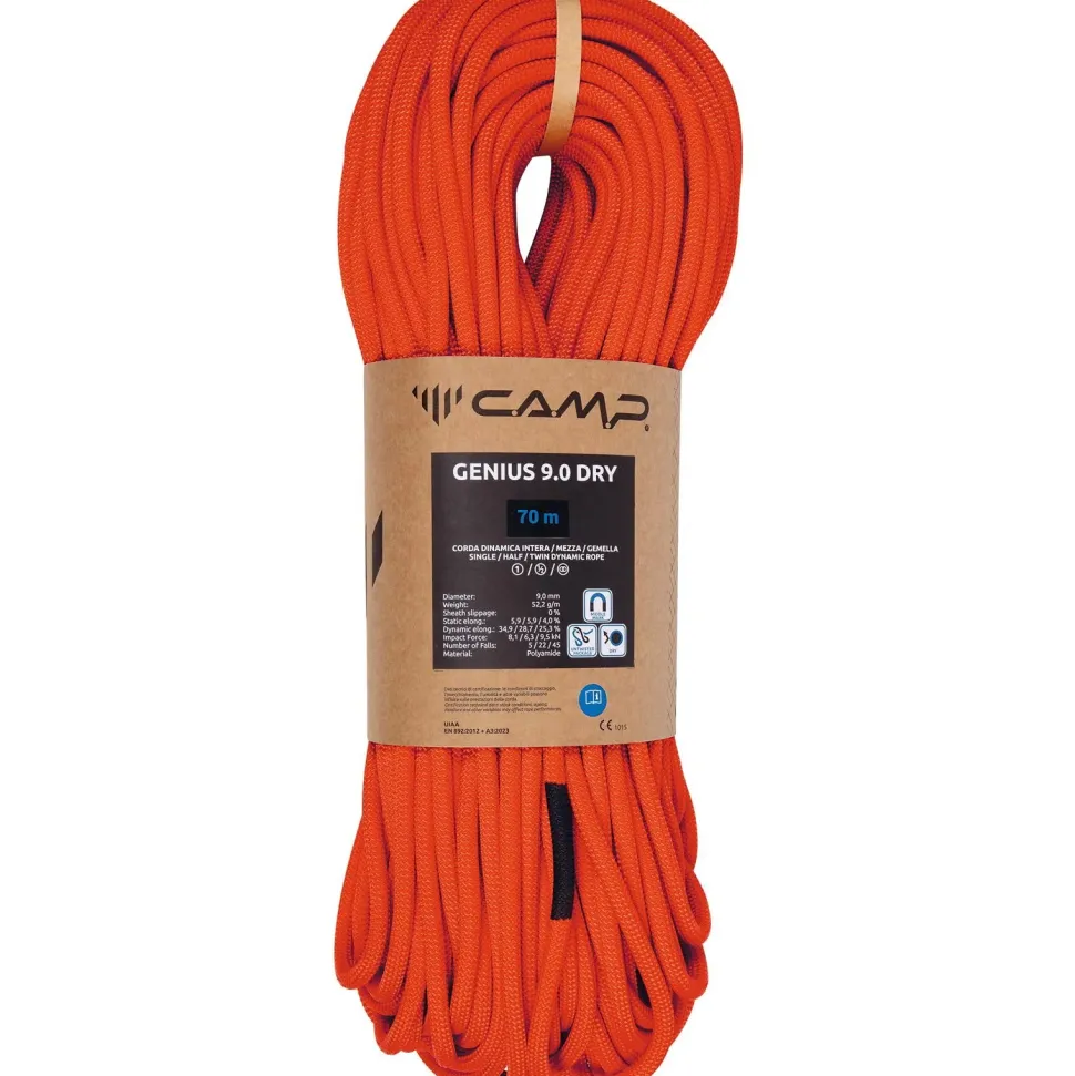 Corde GENIUS 9.0 DRY Red - 50 m - CAMP