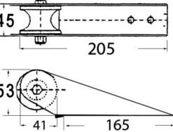 Davier pour petites embarcations 205 mm