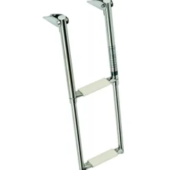 Echelle télescop. standard inox noir 4 marches