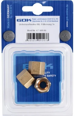 Ecrou en laiton pour flexible - 8 mm - lot de 3 GOK