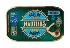 FOIE DE MORUE NATURE -25% SEL MSC 120G NAUTILUS