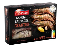 GAMBAS GEANTES CRUES SAUVAGES 3/5 P 500G GEL PECHE