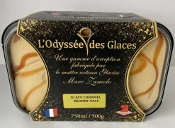 GLACE ARTISANALE CARAMEL BEURRE SALE 750ML ODYSSEES DES GLACES