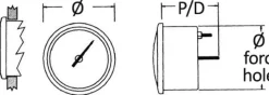 Horloge au quartz noir/noir 57mm - OSCULATI