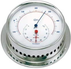 Hygro-thermométer Sky inox poli/blanc - BARIGO