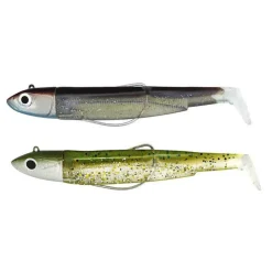 Kit Leurre Souple Armé Black Minnow 90 +Tête Plombée Off Shore FIIISH