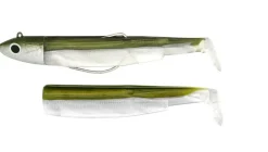 Kit Leurre Souple Armé Black Minnow 90 +Tête Plombée Off Shore FIIISH