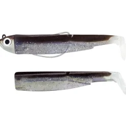 Kit Leurre Souple Armé Black Minnow 70 +Tête Plombée Shore FIIISH