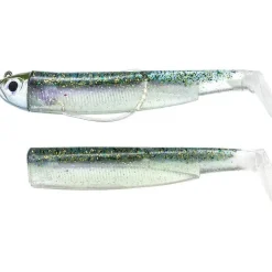 Kit Leurre Souple Armé Black Minnow 70 +Tête Plombée Shore FIIISH