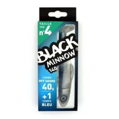 Kit Leurre Souple Armé Black Minnow 140 +Tête Plombée FIIISH