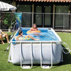 KIT PISCINE CHEVRON RECT TUBULAIRE L x l x h : 4.00 x 2.00 x 1.00 m INTEX