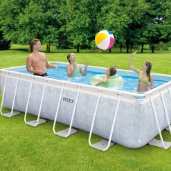 KIT PISCINE CHEVRON RECT TUBULAIRE L x l x h : 4.00 x 2.00 x 1.00 m INTEX