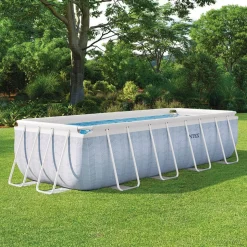 KIT PISCINE CHEVRON RECT TUBULAIRE L x l x h : 4.00 x 2.00 x 1.00 m INTEX
