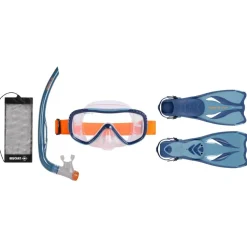 Kit PMT Palmes Masque Tuba snorkeling OCEO réglable enfant SPRING BLUE BEUCHAT
