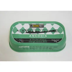 LABONNEMER anchois à l'huile d'olive bio 69g