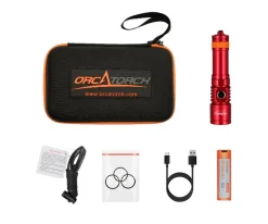 Lampe de plongée D710 3000 lumens rouge ORCATORCH