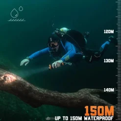 Lampe de plongée-sous-marine ZD710 MK2 1500 lumens ORCATORCH
