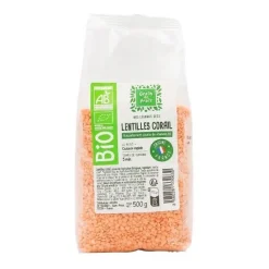 LENTILLES CORAIL BIO France 500G GRAIN DE FRAIS