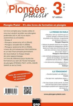LIVRE PLONGEE PLAISIR NIVEAU 3 ALAIN FORET EDITION GAP