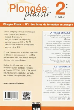 LIVRE PLONGEE PLAISIR NIVEAU 2 ALAIN FORET ET PABLO TORRES EDITION GAP