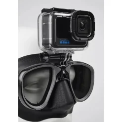Masque de chasse sous-marine MARTIAN noir avec support caméra C4