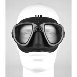 Masque de chasse sous-marine MARTIAN noir avec support caméra C4