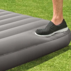 MATELAS GONFLABLE DOWNY 2 PERS + GONFLEUR A PIED INTÉGRÉ INTEX