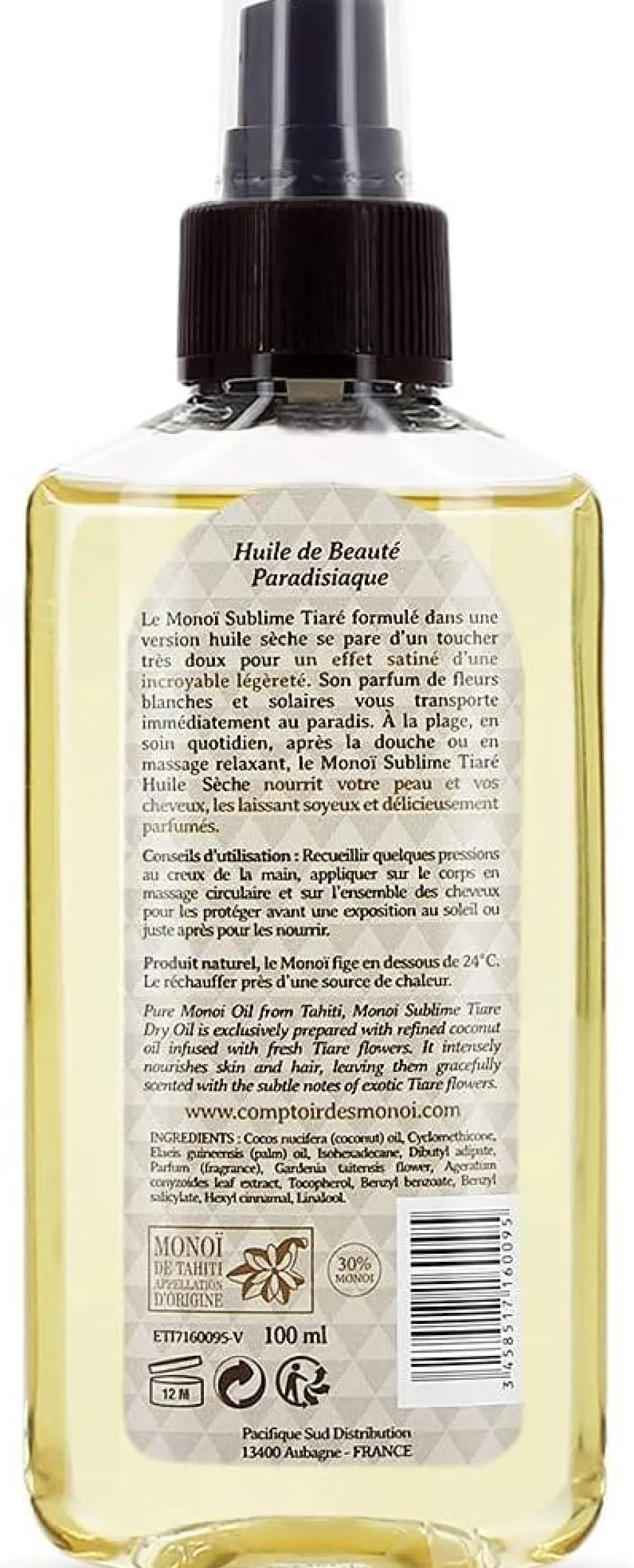 MONOI TIARE SPRAY CORPS ET CHEVEUX - COMPTOIR DES MONOI