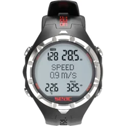 Montre ordinateur chasse sous-marine apnée APNEA noir/rouge SEAC SUB