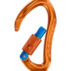 Mouqueton avec système de verrouillage Brilock MORFO BG ORANGE/BLUE CT