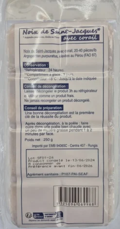 NOIX DE ST JACQUES 250G 20/40P PEROU