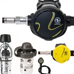 Pack détendeur CALYPSO AQUALUNG étrier ou DIN + Octopus CALYPSO/TITAN AQUALUNG + Manomètre