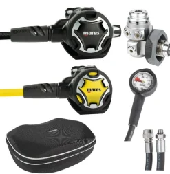 Pack détendeur de plongée DUAL 62X + Octopus + Manomètre + Flexible + Sacoche MARES