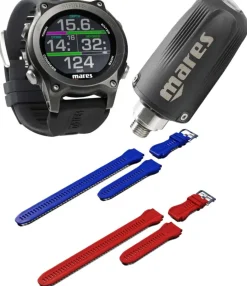Pack montre ordinateur de plongée SIRIUS MARES + Sonde LED 2.0 MARES + Bracelet couleur supplémentaire MARES