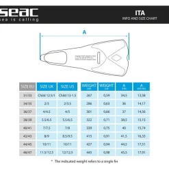 Palmes de natation ITA blanc SEAC SUB