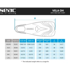 Palmes de snorkeling et natation VELA OH SEAC SUB