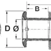 Passe-coque AISI 316 1 1/2" x 45 mm