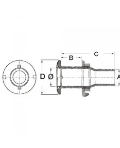 Passe-coque AISI 316 1 1/4" x 39 mm