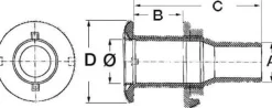 Passe-coque AISI 316 1/2" x 18 mm