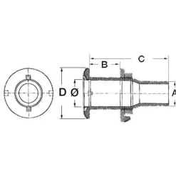 Passe-coque AISI 316 3/8" x 15 mm