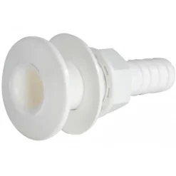 Passe-coque plastique blanc avec embout 1"1/2