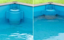 PISCINE BOIS PISTOCHE 2x2M avec Couverture de sécurité. filtration incluse et réglable sur 2 hauteurs d'eau