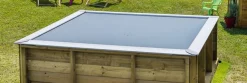 PISCINE BOIS PISTOCHE 2x2M avec Couverture de sécurité. filtration incluse et réglable sur 2 hauteurs d'eau