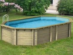 PISCINE BOIS TROPIC+ 540 5.23x3.13x1.20M - Octogonale allongée. Pin. Filtration incluse
