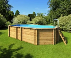 PISCINE BOIS TROPIC+510 4.95X3.45Xht1.2M - Octogonale allongée