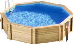 PISCINE BOIS WEVA 530 5M28XH1M33 - Piscine octogonale avec filtre à sable