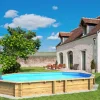 Piscine Bois WEVA+ 640 6.40x4..04xHt1.46M - Octogonale allongée avec hauteur bassin de 1m46