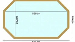 Piscine Bois WEVA+ 640 6.40x4..04xHt1.46M - Octogonale allongée avec hauteur bassin de 1m46