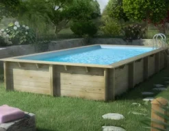 PISCINE BOIS WEVA 6X3 6X3XHt1.46 - Piscine rectangulaire avec filtres à sable et de 1m46 de hauteur